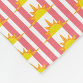 オレンジ色の黄色いサンズオンピンクストライプ色 フリースブランケット (角)