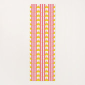 オレンジ色の黄色いサンズオンピンクストライプ色 ヨガマット (裏面)