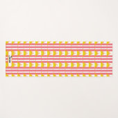 オレンジ色の黄色いサンズオンピンクストライプ色 ヨガマット (正面(横))