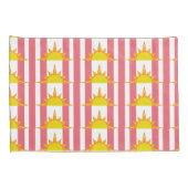 オレンジ色の黄色いサンズオンピンクストライプ色 枕カバー (裏面-右)