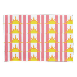 オレンジ色の黄色いサンズオンピンクストライプ色 枕カバー