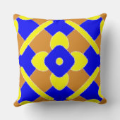 オレンジ色の黄色いスペインのタイルパターン クッション (裏面)