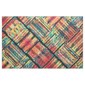 オレンジ色の黄色い抽象芸術幾何学的パターン ファブリック (ファットクウォーター)