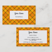 オレンジ色の黄色い格子模様カスタム名刺 名刺 (正面/裏面)