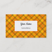 オレンジ色の黄色い格子模様カスタム名刺 名刺 (正面)