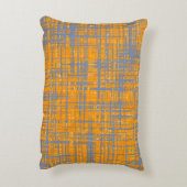 オレンジ色の黄色い灰色の青のパタモダンーン アクセントクッション (裏面(縦))