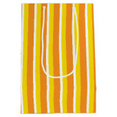 オレンジ色の黄色い白ストライプ猫と可愛いオレンジ猫 ミディアムペーパーバッグ (裏面)