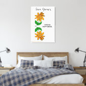 オレンジ色の黄色い花恋24インチx 36インチ キャンバスプリント (インサイチュ (寝室))