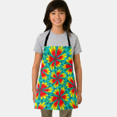 オレンジ色の黄色い花模様 エプロン (インサイチュ)