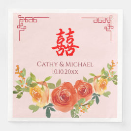 オレンジ色の黄色い花 中国式の結婚式