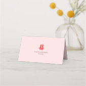 オレンジ色の黄色い花 中国式結婚式 二重喜 プレイスカード (裏面)