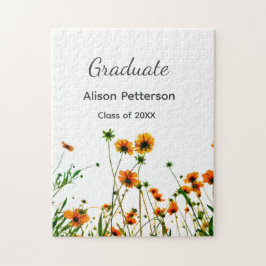 オレンジ色の黄色い野モダン花は徐々に素朴 ジグソーパズル