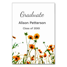 オレンジ色の黄色い野モダン花は徐々に素朴 テーブルナンバー