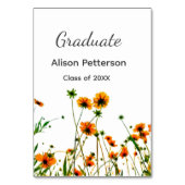 オレンジ色の黄色い野モダン花は徐々に素朴 テーブルナンバー (裏面)