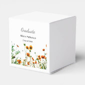 オレンジ色の黄色い野モダン花は徐々に素朴 フェイバーボックス (裏面サイド)