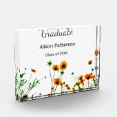 オレンジ色の黄色い野モダン花は徐々に素朴 フォトブロック (左)