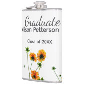 オレンジ色の黄色い野モダン花は徐々に素朴 フラスク (左)