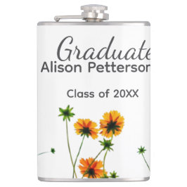 オレンジ色の黄色い野モダン花は徐々に素朴 フラスク