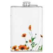 オレンジ色の黄色い野モダン花は徐々に素朴 フラスク (裏面)