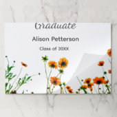 オレンジ色の黄色い野モダン花は徐々に素朴 ペーパーパッド (折り畳み)