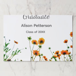 オレンジ色の黄色い野モダン花は徐々に素朴 ペーパーパッド