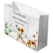 オレンジ色の黄色い野モダン花は徐々に素朴 ラージペーパーバッグ (正面アングル)