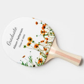 オレンジ色の黄色い野モダン花は徐々に素朴 卓球ラケット (横)