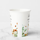 オレンジ色の黄色い野モダン花は徐々に素朴 紙コップ (左)