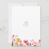 オレンジ色の黄色い野生の花のテーブル番号 招待状 (裏面)