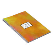 オレンジ色の黄色とピンクの暖かい抽象芸術トーン ノートブック (右側)