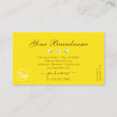 オレンジ色の黄色のきらめく大理石ダイヤモンドとロゴ 名刺 (裏面)