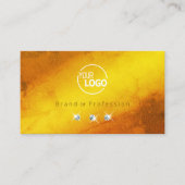オレンジ色の黄色のきらめく大理石ダイヤモンドとロゴ 名刺 (正面)