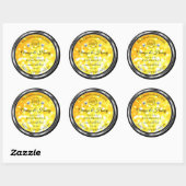 オレンジ色の黄色のグリッター製品ラベルのダイヤモンドのロゴ ラウンドシール (シート)