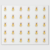 オレンジ色の黄色のハロウィーン幽霊のトリックまたはトリート追加n ラッピングペーパー (フラット)