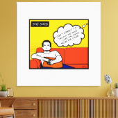 オレンジ色の黄色のブルーハニードゴツゴツゴツしたギーク漫画 キャンバスプリント (インサイチュ (リビング))