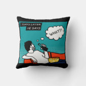 オレンジ色の黄色のブルーハニードゴツゴツゴツしたギーク漫画 クッション (裏面)