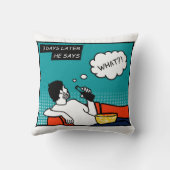 オレンジ色の黄色のブルーハニードゴツゴツゴツしたギーク漫画 クッション (裏面)