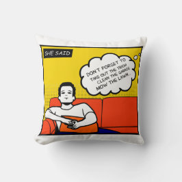 オレンジ色の黄色のブルーハニードゴツゴツゴツしたギーク漫画 クッション