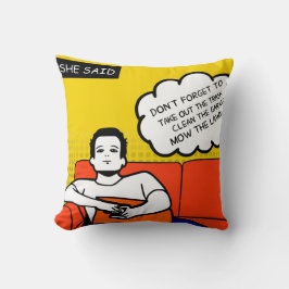 オレンジ色の黄色のブルーハニードゴツゴツゴツしたギーク漫画 クッション