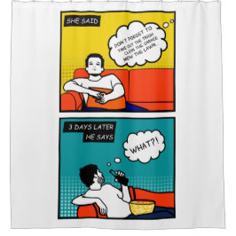 オレンジ色の黄色のブルーハニードゴツゴツゴツしたギーク漫画 シャワーカーテン