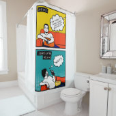 オレンジ色の黄色のブルーハニードゴツゴツゴツしたギーク漫画 シャワーカーテン (インサイチュ)