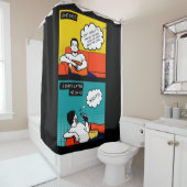 オレンジ色の黄色のブルーハニードゴツゴツゴツしたギーク漫画 シャワーカーテン (インサイチュ)