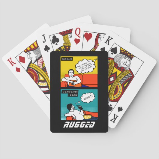 オレンジ色の黄色のブルーハニードゴツゴツゴツしたギーク漫画 トランプ (裏面)