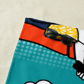 オレンジ色の黄色のブルーハニードゴツゴツゴツしたギーク漫画 ビーチタオル (インサイチュ)