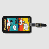 オレンジ色の黄色のブルーハニードゴツゴツゴツしたギーク漫画 ラゲッジタグ (正面横)