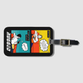 オレンジ色の黄色のブルーハニードゴツゴツゴツしたギーク漫画 ラゲッジタグ (正面横)