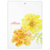 オレンジ色の黄色のマリーゴールド絵画ズのクリップボード クリップボード (裏面)