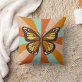 オレンジ色の黄色のレトロシンプルバタフライスクエア クッション (ブランケット)