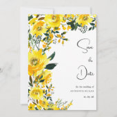 オレンジ色の黄色の夏の植物フローラ日付を保存 招待状 (正面)