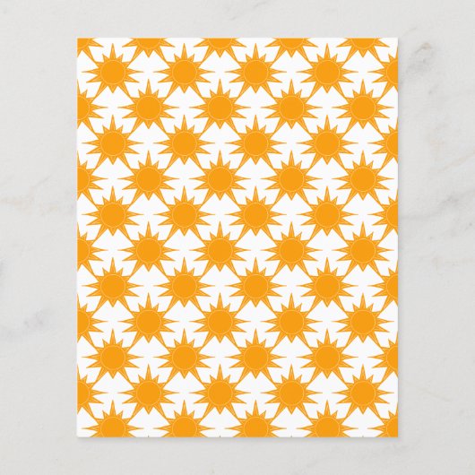 オレンジ色の黄色の太陽オンティール（緑がかった色）ストライプスクラップブック紙 (裏面)